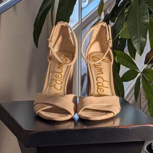 Sam Edelman Yenna Heels | Women's Size 9 1/2 | Beige Suede